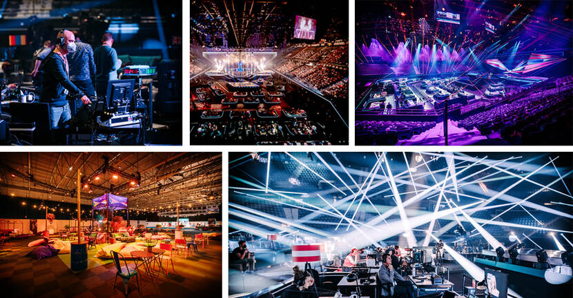 collage van de show tijdens Eurovisie Songfestival