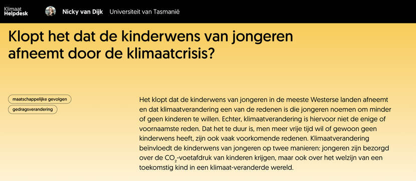 KlimaatHelpdesk kinderwens