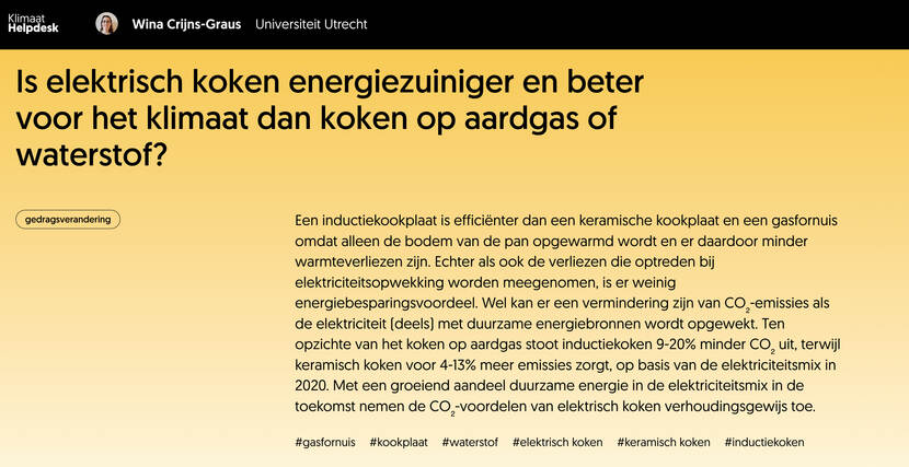 KlimaatHelpdesk koken